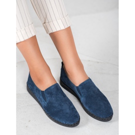Filippo Baskets à enfiler en cuir bleu 2