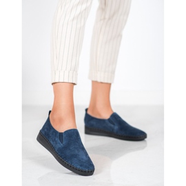Filippo Baskets à enfiler en cuir bleu 1
