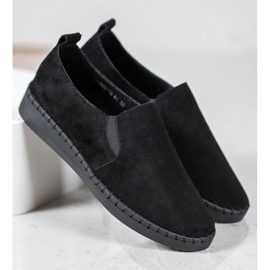 Filippo Baskets à enfiler en cuir le noir 2