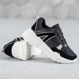SHELOVET Chaussures attachées sur la plate-forme noir 1