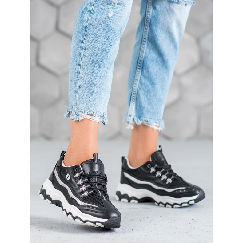 Yes Mile Baskets à paillettes le noir 1