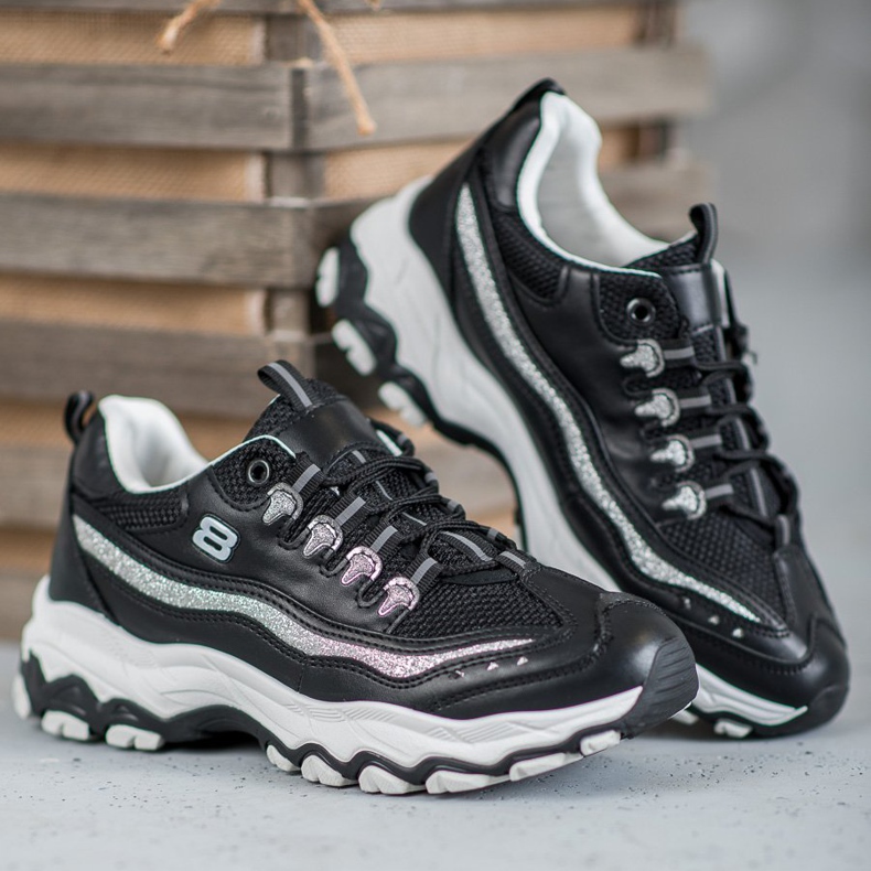 Yes Mile Baskets à paillettes le noir 2