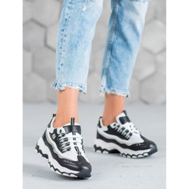 Yes Mile Baskets à paillettes blanc noir 2