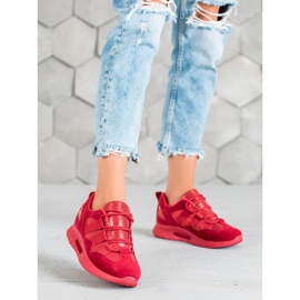 SHELOVET Chaussures de sport en daim rouge 2 SHELOVET Chaussures de sport en daim rouge 2