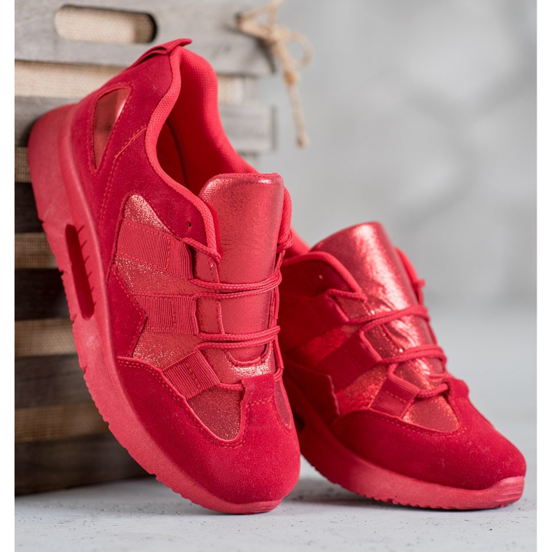 SHELOVET Chaussures de sport en daim rouge 1 SHELOVET Chaussures de sport en daim rouge 1