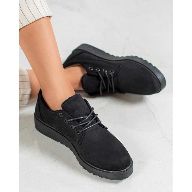 SHELOVET Chaussures en daim le noir 1