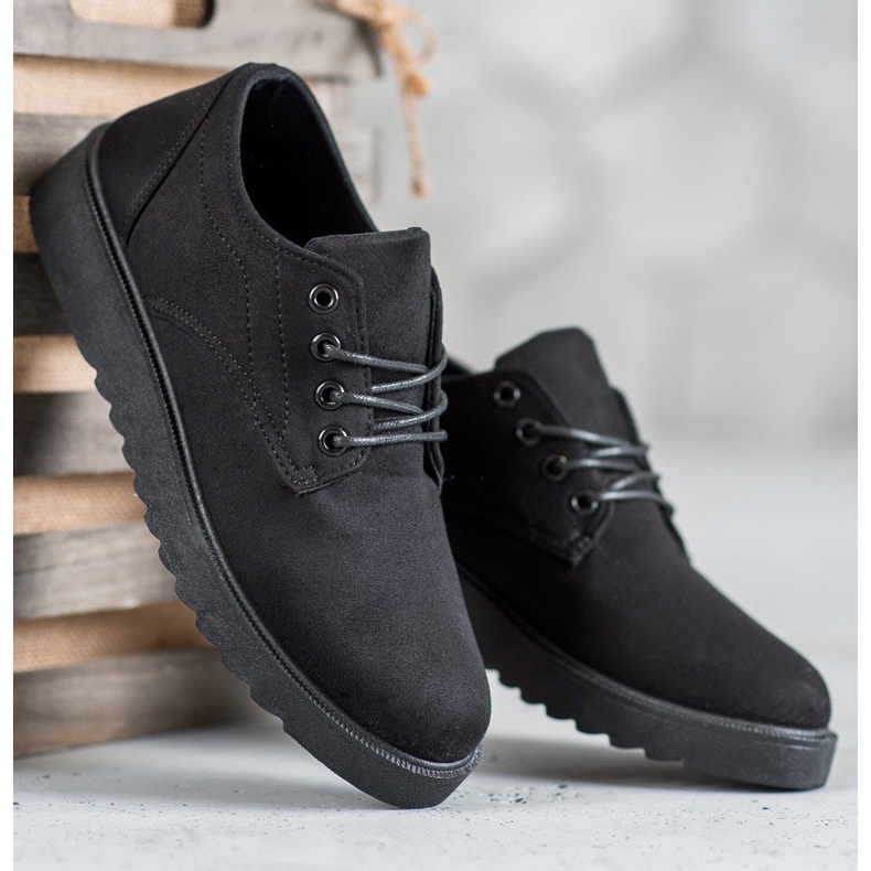 SHELOVET Chaussures en daim le noir 2