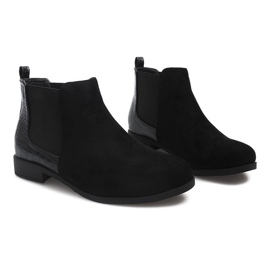 Bottines En Daim Avec Éléments En Cuir 99-225 Noir le noir 3