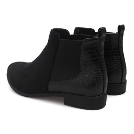 Bottines En Daim Avec Éléments En Cuir 99-225 Noir le noir 4