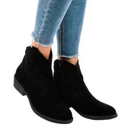 Bottines en daim noir sur le poteau RW802 le noir 1