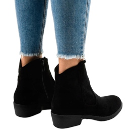Bottines en daim noir sur le poteau RW802 le noir 2