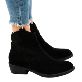 Bottines en daim noir sur le poteau RW802 le noir 3