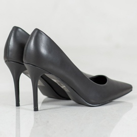 Diamantique Talons hauts en cuir écologique noir 1
