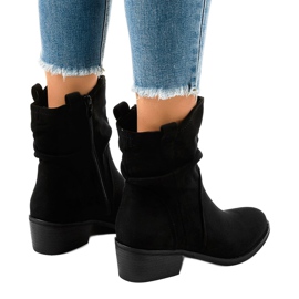 Bottines en daim noir avec une fermeture éclair 3893 le noir 3
