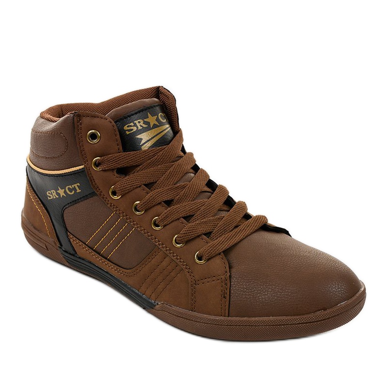 Baskets homme marron à lacets 15M749 brun noir 1