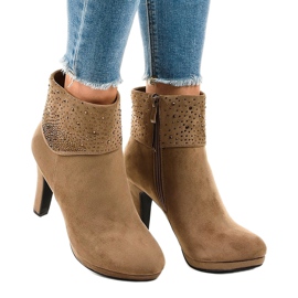 Bottines en daim kaki sur le montant SQ15 multicolore vert 1