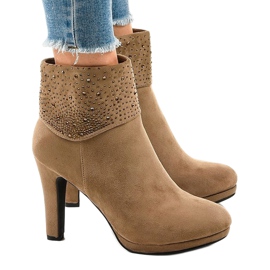 Bottines en daim kaki sur le montant SQ15 multicolore vert 2