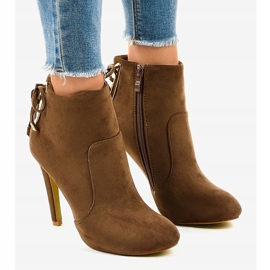 Bottines en daim marron LBS2551 brun 1