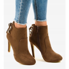 Bottines en daim marron LBS2551 brun 2