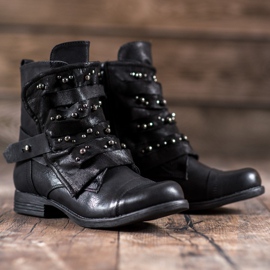 GISICODE Chaussures de roche avec des perles le noir 1