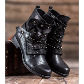 GISICODE Chaussures de roche avec des perles le noir 3