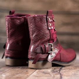 SHELOVET Bottes Avec Strass rouge 2 SHELOVET Bottes Avec Strass rouge 2