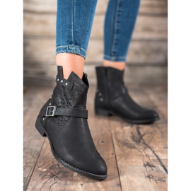 Groto Gogo Bottines Ajourées Avec Boucle noir 1
