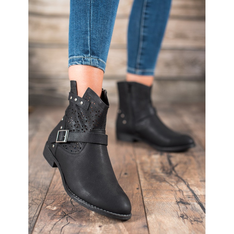 Groto Gogo Bottines Ajourées Avec Boucle le noir 1