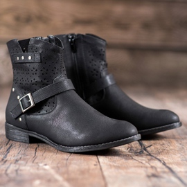 Groto Gogo Bottines Ajourées Avec Boucle le noir 2