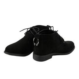 Bottines en daim noir à talons plats HJ99-94 le noir 2