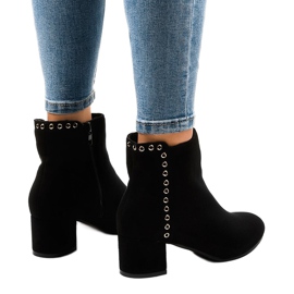 Bottines en daim noir sur le poteau Z179 le noir 3