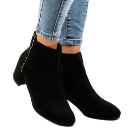 Bottines en daim noir sur le poteau Z179 le noir 2