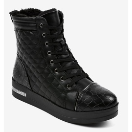Baskets isolées noires avec une fermeture éclair 9015-1 le noir 1