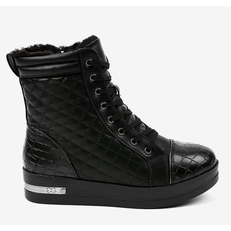 Baskets isolées noires avec une fermeture éclair 9015-1 2