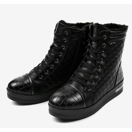 Baskets isolées noires avec une fermeture éclair 9015-1 le noir 3