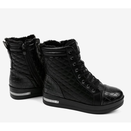 Baskets isolées noires avec une fermeture éclair 9015-1 le noir 4