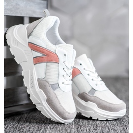 SHELOVET Baskets de sport blanc rose multicolore 2