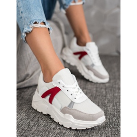 SHELOVET Baskets de sport blanc rouge multicolore 1