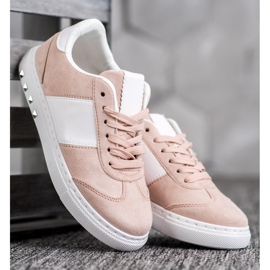 Emaks Baskets Avec Strass blanc rose 2