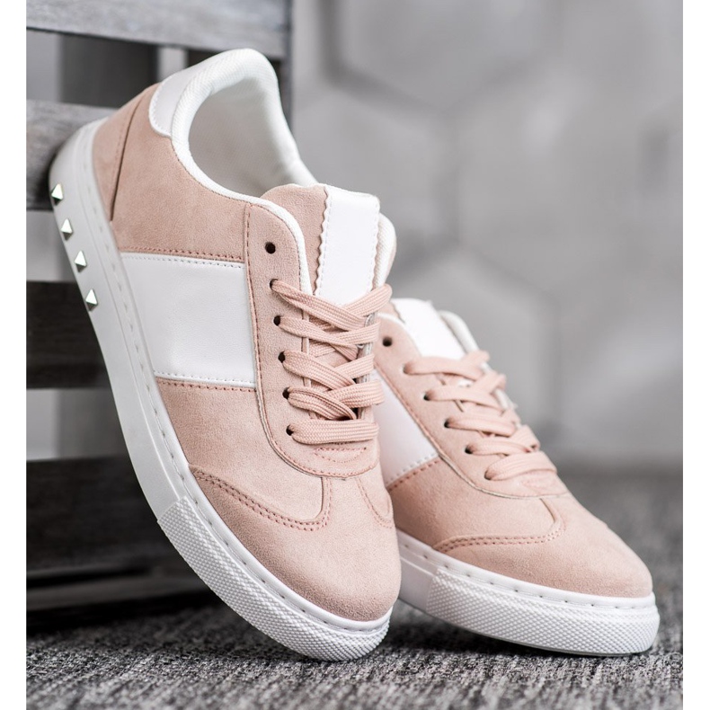 Emaks Baskets Avec Strass blanc rose 2