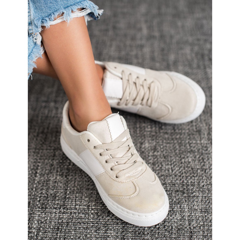 Emaks Baskets Avec Strass blanche brun 2