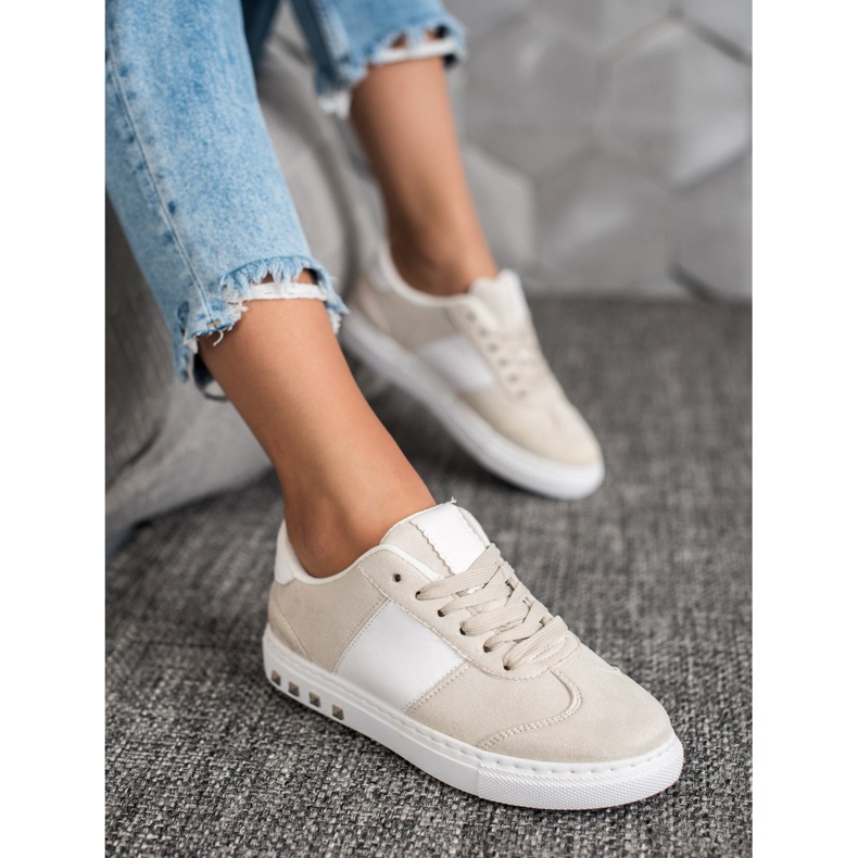 Emaks Baskets Avec Strass blanc brun 1