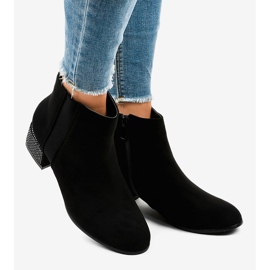 Bottines en daim noir sur le poteau HQ0018 le noir 2