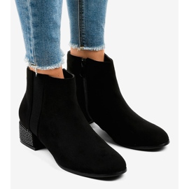 Bottines en daim noir sur le poteau HQ0018 le noir 1