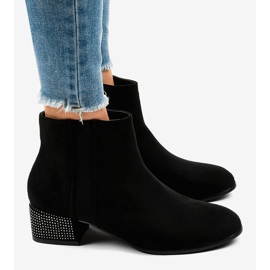 Bottines en daim noir sur le poteau HQ0018 le noir 3