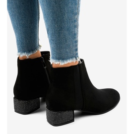 Bottines en daim noir sur le poteau HQ0018 le noir 4