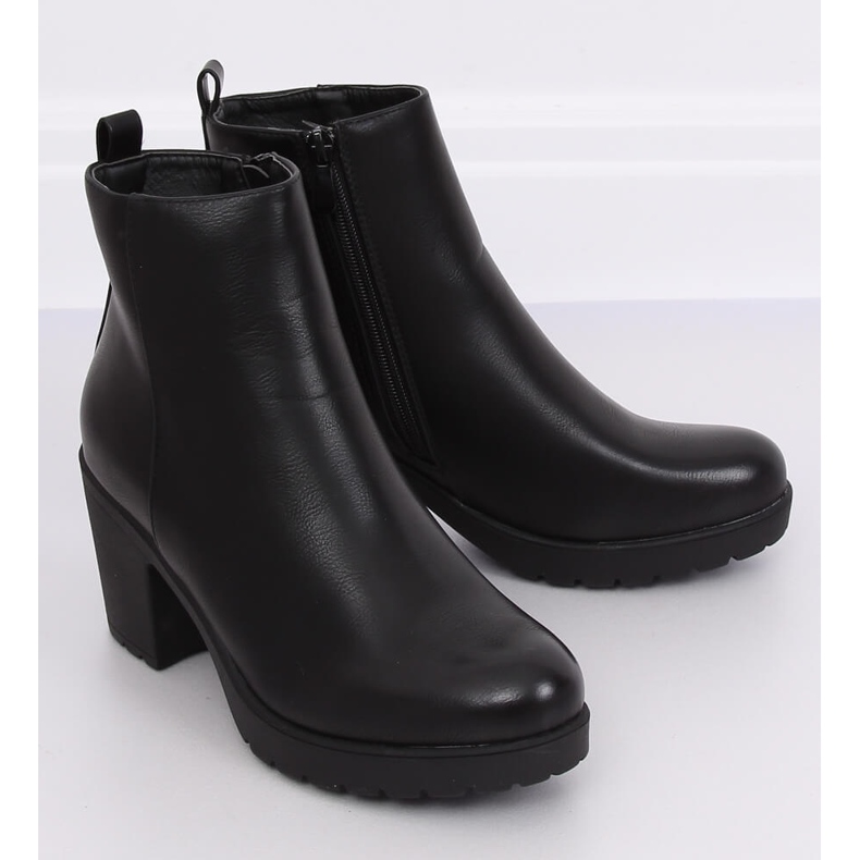 Noir BM172 Bottines unies noires à talons hauts le noir 1