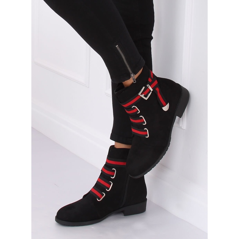 Bottes noires plates pour femmes 1706 Noir le noir 2