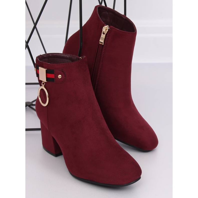 Bottines à talons bordeaux B8816-1 Wine rouge 2