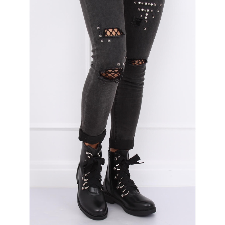 Bottes militaires noires LJ001 Noir 1